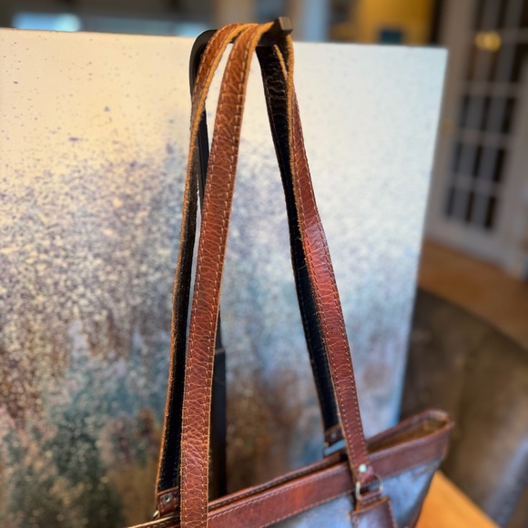 Vintage Artisanal Inca Sun Leather Tote Bag Made in Bolivia - Picture 7 of 15